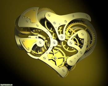 Часовой механизм в виде сердца - обои бесплатно, , сердце, механизм, часы, трехмерность