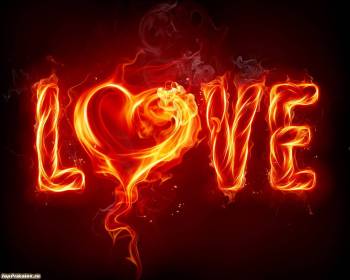 Огненная надпись любовь Love - скачать обои, , Love, надпись, любовь, пламя, огонь