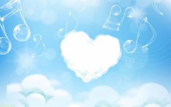 Музыкальные обои для девочек с сердечками - бесплатно, , девочек, музыка, сердце, ноты