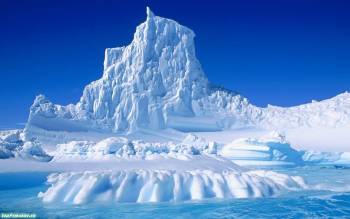 Белый айсберг, красивые зимние обои на рабочий стол, , айсберг, лед, зима, холод, ледник, небо