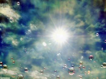 Мыльные пузыри в небе, скачать обои 1600х1200, , мыльный пузырь, солнце, небо, облака