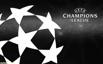 Лига чемпионов UEFA - скачать спортивные обои с лого UEFA, , UEFA, Лига чемпионов, футбол, лого, спорт, черно-белый, звезда
