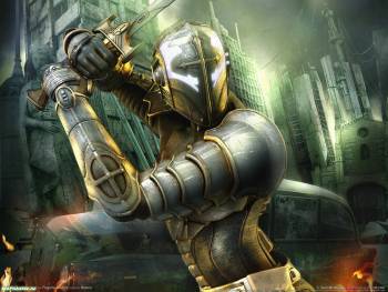 Рыцарь-крестоносец с мечом, фэнтези обои, , рыцарь, меч, крестоносец, доспехи, замок, фэнтези