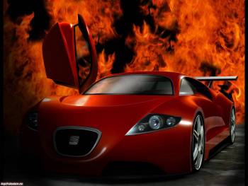 SEAT Cupra GT - скачать обои авто 1600х1200, , авто, красный, огонь, SEAT