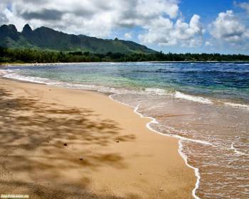 Сандвичевы острова или Гавайи - идеальное место для отдыха, , Гавайи, тропики, Тихий океан, небо, Сандвичевы острова, остров, пляж, волны, небо, облака, лето, отдых
