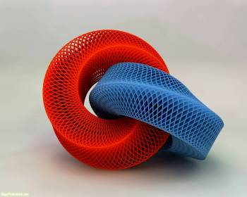 Сине-красная абстрактная фигура, скачать 3D обои, , 3D, фигура, абстракция