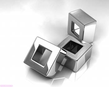 3D обои скачать бесплатно - кубики с дырками, , куб, квадрат, металлический, стальной, зеркало, отражение, 3D