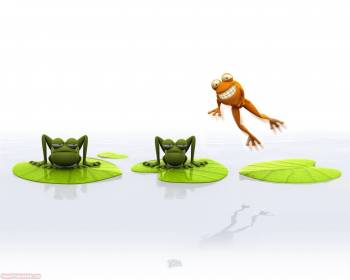 3D обои - три лягушки, , лягушка, три, 3D