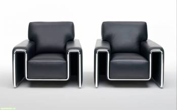 Два черных кожаных кресла, скачать обои с креслами, , кожаный, кресло, черно-белый