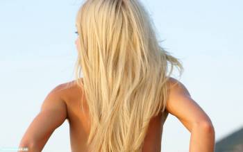 Симпатичная блондинка со спины, скачать обои с девушками, , девушка, спина, блондинка, волосы