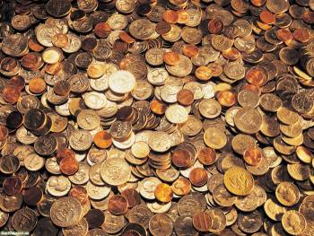 Скачать обои - деньги, много монет на ваш рабочий стол, , цент, монета, деньги