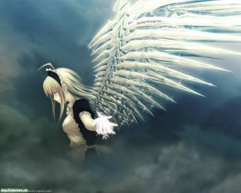 Крылатый светлый ангел, скачать аниме обои, , аниме, ангел, крылья