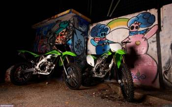Мотоциклы и граффити, широкоформатные обои, , мотоцикл, граффити, стена