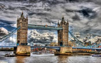 HDR фото - лондонская Темза, обои Лондон, , Лондон, город, Темза, мост, HDR