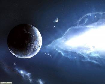 Планета и туманность, обои космоса 1280х1024, , космос, планета, туманность