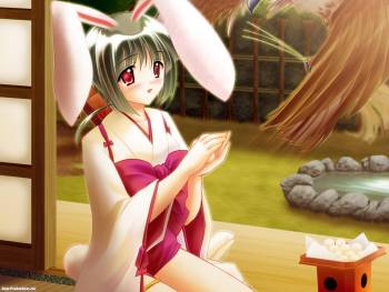 Девушка-кролик, обои аниме 1600х1200, , аниме, девушка, кролик