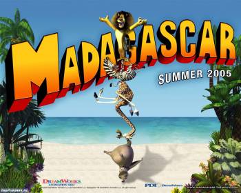 Обои из мультфильма Мадагаскар, , Мадагаскар, мультфильм, океан, пляж, песок