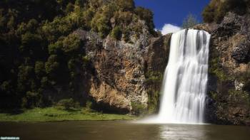 Красивый водопад, широкоформатные обои с водопадами, , водопад, природа, горы, камни