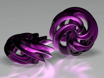 Абстрактные 3D фигуры, красивые обои 3D, , 3D, фигура, абстракция, отражение, спираль, фиолетовый