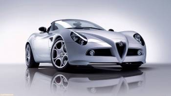Стального цвета кабриолет, красивые обои с автомобилями, , авто, стальной, отражение, кабриолет, Alfa Romeo