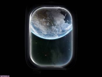 Вид на планету Земля из иллюминатора, обои на тему космоса, , космос, иллюминатор, окно, планета, земля