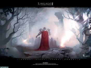 Lineage II игровые обои 1600х1200, , играб воин, мрачный, лес, Lineage II