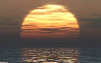 Шикарный закат на море - обои 1920x1200 пикселей, , закат, солнце, море, облака
