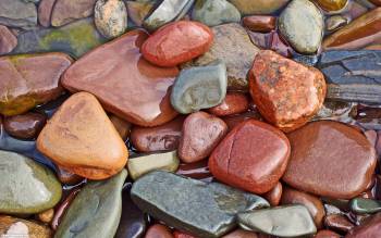Морские камешки - обои на рабочий стол, , камни, море, цветной