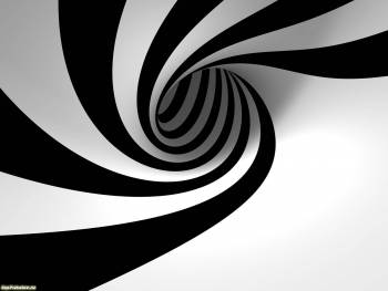 Черно-белая 3D спираль, черно-белые 3D обои 1600х1200, , черно-белый, спираль, полосы, 3D