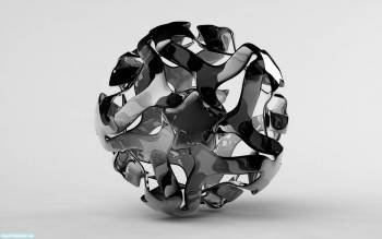 Металлический шар в 3D - обои 1680x1050 пикселей, , 3D, металл