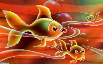 Мультяшные рыбки - обои 1680x1050 пикселей, , рыба, мультик, яркий