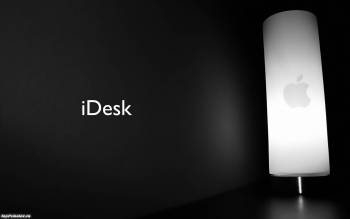Черно-белые компьютерные обои iDesk 1680х1050 пикселей, , черно-белый, лампа, Apple, iDesk