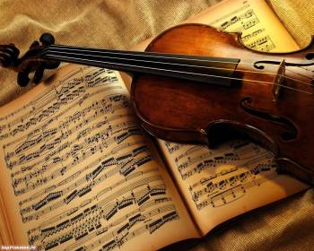 Скрипка и нотная тетрадь, обои на тему музыки со скрипкой, , ноты, музыка, тетрадь, скрипка