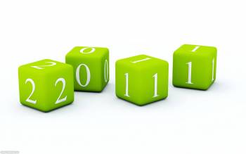 3D обои на тему Нового года 2011, обои на Новый год, , Новый год, 2011, праздник, кубики, 3D