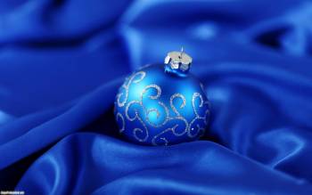 Новогодние обои - елочное украшение, синий шар, , Новый год, 2011, шар, синий, праздник