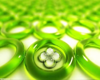 Зеленые кольца, шикарные 3D обои, , 3D, кольцо, зеленый, стекло