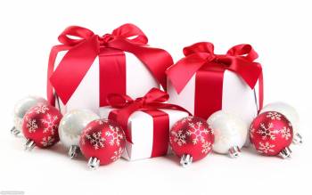 Новогодние бои с подарками, обои для Нового года, , Новый год, 2011, 2012, подарки, коробки, шары, праздник, настроение