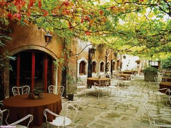 Обои — кафе в Венеции, красивые обои с видами Венеции, , Венеция, кафе, уют, осень, ресторан, город