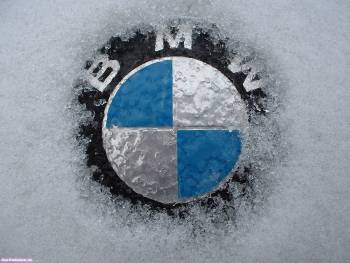 Логотип BMW - обои авто/мото, , BMW, снег, логотип