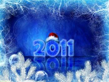 Новогодние обои 2011, красивые обои на Новый 2011 год!, , 2011, изморозь, зима, Новый год, лед, отражение, холод, иней, цифры