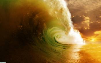Большая мутная волна, широкоформатные обои 2560х1600, , волна, море, океан, вал