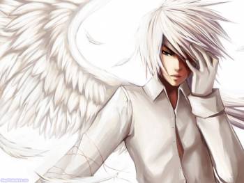 Аниме обои — белый ангел, , ангел, крылья, аниме
