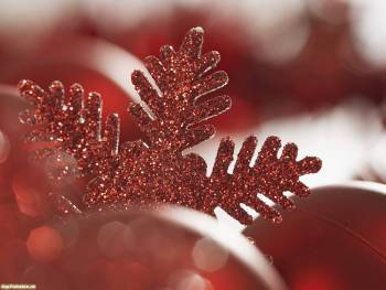 Красная елочная снежинка - обои новый год, , снежинка, елка, игрушка, 2011