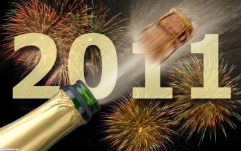 Новый год 2011 обои, обои с шампанским, , шампанское, Новый год, 2011, салют, праздник, настроение, бутылка, пробка