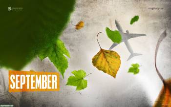 Сентябрьское настроение, осенние обои, , сентябрю, самолет, листопад, настроение, лист, макро