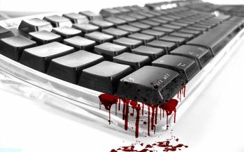 Кровавая клавиатура, широкоформатные обои с клавиатурой, , клавиатура, кровь, клавиши, макро