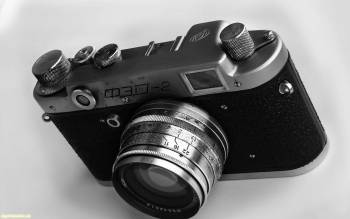 Фотоаппарат ФЭД-2, черно-белые обои со старым фотоаппаратом, , фотоаппарат, ФЭД-2, фотокамера, ч/б