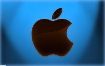 Эпл Макинтош  - обои компьютерные, , яблоко, макинтош, фон, синий