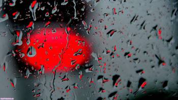 Дождливое настроение, обои 1920х1080, , дождь, настроение, капли, стекло, красный
