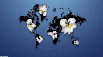 Карта мира и пингвины - обои на рабочий стол, , карта, мир, пингвины
